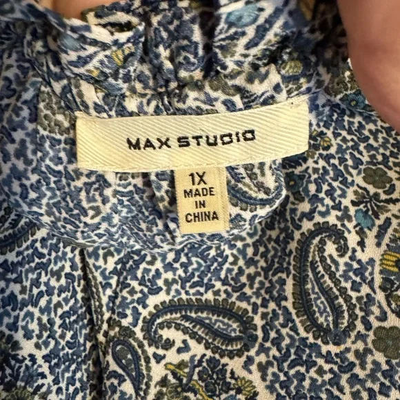 Max Studio Paisley Print Blouse Plus: 1X        BIN#S - Picture 10 of 10